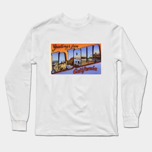 Greetings from La Jolla, California - Vintage Large Letter Postcard Long Sleeve T-Shirt